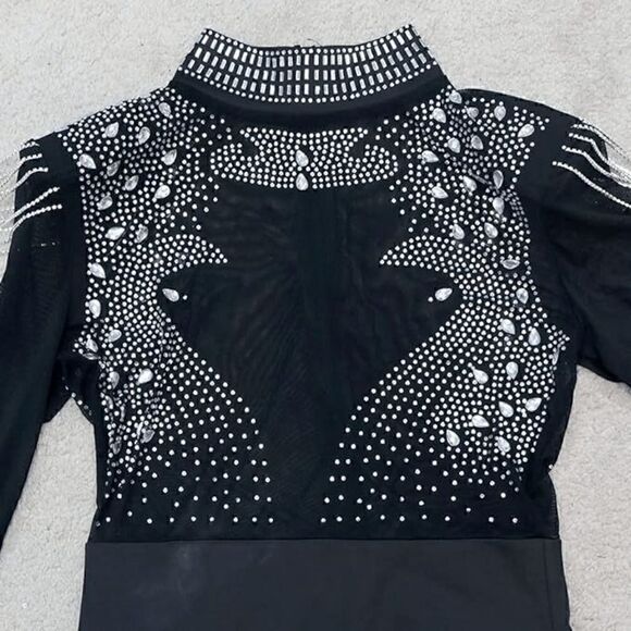 ✨💎 Sexy Rhinestone Embellished Mesh Nightclub Bodycon Party Sparkly Dress S NEW - Picture 6 of 17